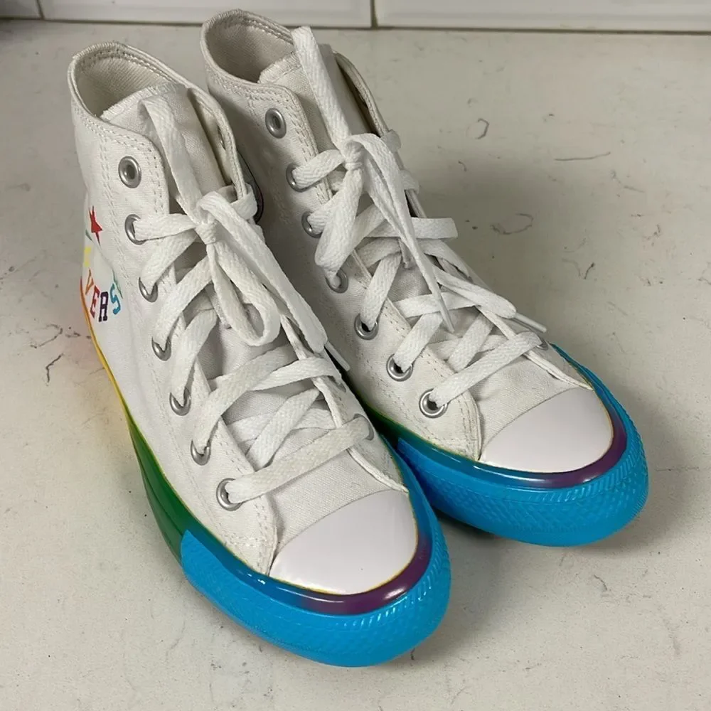 Converse Chuck Taylor All Star High 'Smiley - Pride' Size 6.5 - Picture 11 of 16